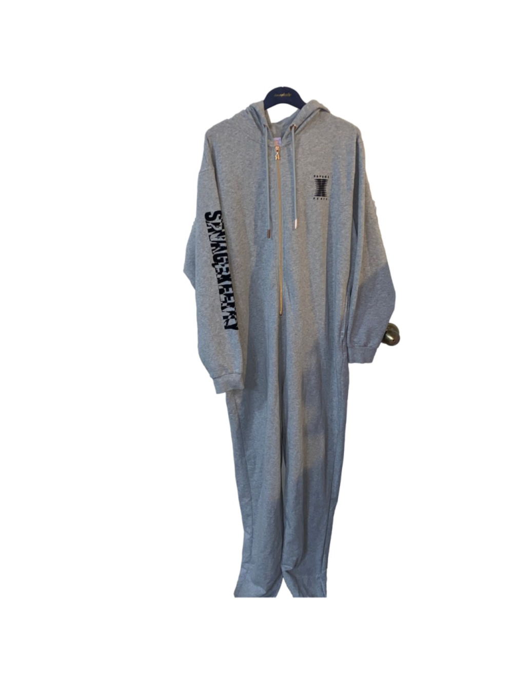 Women's Savage X Fenty Onesie Grey Jumpsuit Size L - Picture 1 of 7